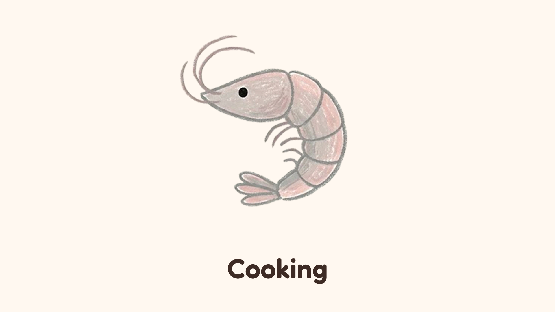 Cooking shrimp — starting to slouch